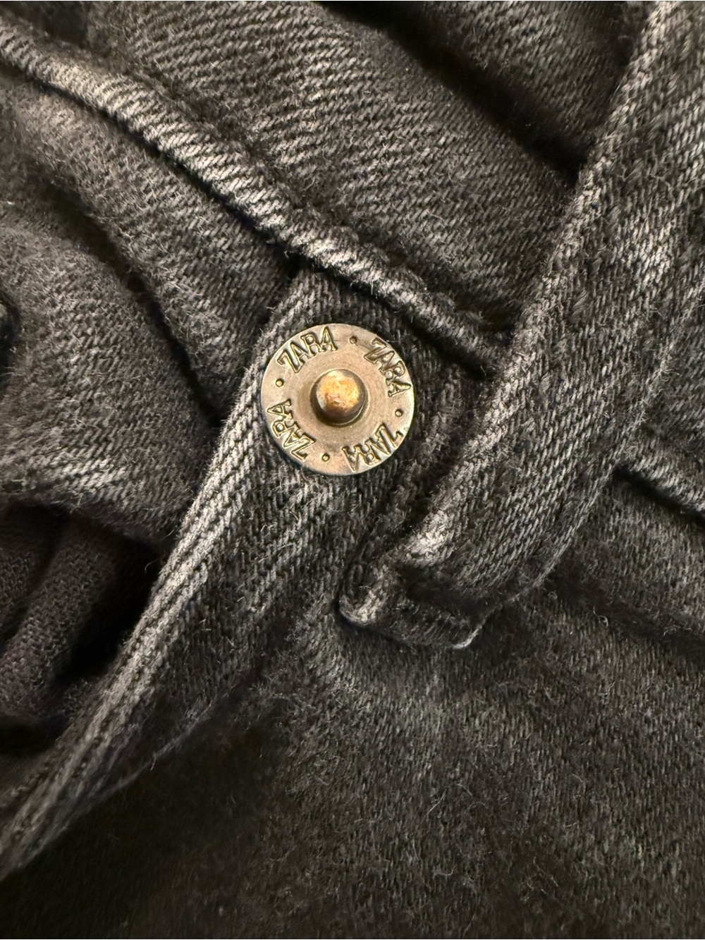ZARA Washed Black Ankle Crop Jeans - Picture 5 of 7